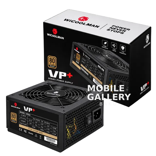 WJCoolman VP600 600W 80+ Bronze Power Supply