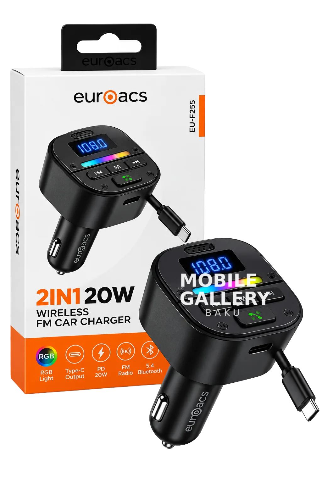 Euracs 2in1 20W Wireless Car Charger