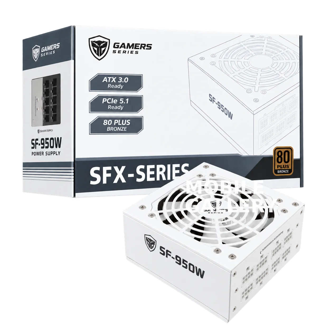 Gamers SF950 800W 80+ Bronze Gaming Power Supply White