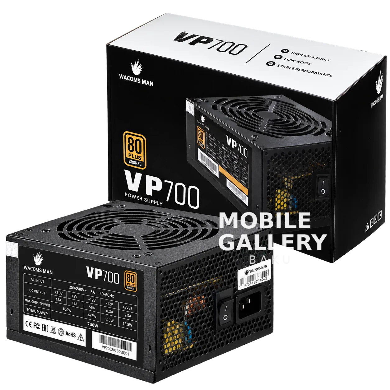 WJCoolman VP700 700W 80+ Bronze Power Supply
