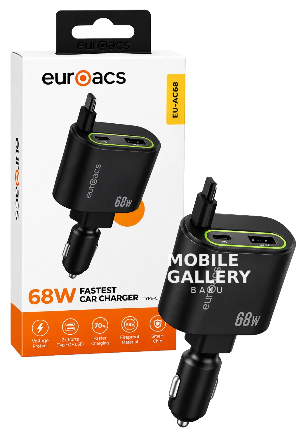 Euroacs 68W Car Charger